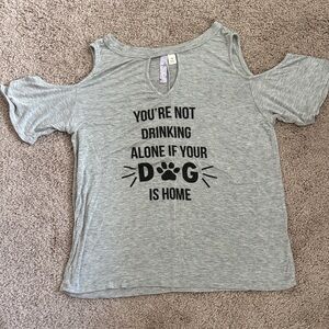 Alya Heather Gray V-Neck Top